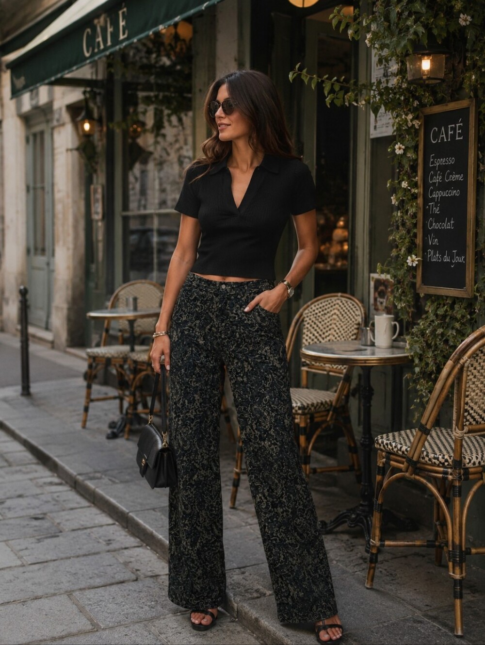 Zara Green Velvet Floral Pants Statement Festival Y2K Halloween Witchy
